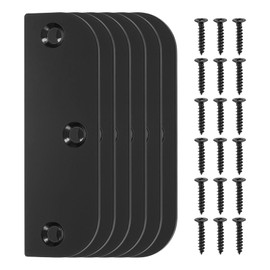 sourcing map 6 Pack Hinge Filler Plates, 3.5 Inch with 5/8 Inch Stainless Steel Door Edge Hole Filler Plate Deadbolt Cover Plate with Screws, for Change The Types of Your Doors, Black