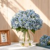 Suncalla 8 Pcs Blue Hydrangea Artificial Flowers 18 Inch Valentines