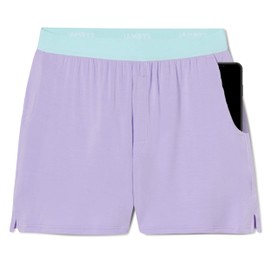 Jambys Boxers With Pockets | House Shorts Unisex Lounge & Sleep Shorts for Women and Men, Comfortable Modal Spandex Multi-Use Pajama Shorts, Womens & Mens Boxer Sweat Shorts | Lavender/Mint | XS