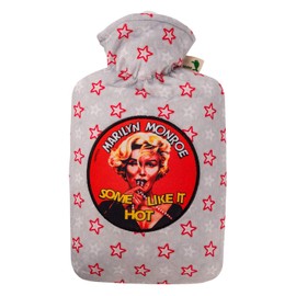 Hugo Frosch Hot Water Bottle with Classic 1.8 Litre Nicki Cover "Movie" Marilyn Monroe