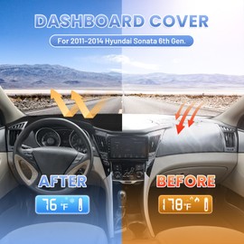 Sunsdrew Dash Cover for Hyundai Sonata 2011 2012 2013 2014 Dashboard Cover Mat for Sonata Suede Dash Mat Accessories Sun Shade Nonslip Mesh Protector No Glare