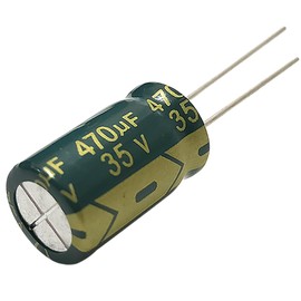 Kaito Denshi Aluminum Electrolytic Capacitors, 470μF, 35V, 0.4 x 0.7 inches (10 x 17 mm), 105°C, LF Series, High Frequency, Low Resistance, Electronics Work, DIY, 10 Pieces