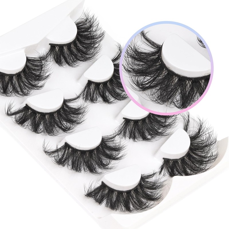 Losha 25mm Lashes Big Fluffy False Eyelashes 3D Dramatic Long