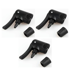 3 Pcs Black Pump Adapter Valve, Bike Pump, 3 in 1 Replacement Dual Head Air Pump Adapter Valve Bicycle Bike Cycle Tyre Tube Pump Adapter Bike Floor Pumps