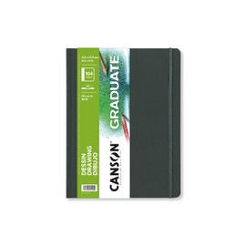 Canson Graduate Drawing Paper, Hard Cover Art Journal, 8.5x11 inches, 52 Sheets — Artist Paper for Pencil, Ink, Pen, Marker Illustration