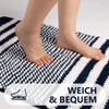 Biscpro Bath Mat Rug Extra Soft and Absorbent Fluffy Striped