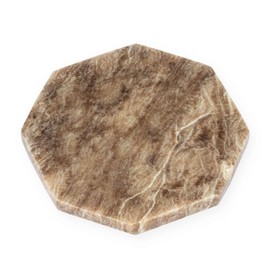NKlaus Alabaster Charging Plate Octagon 8.5 x 8 cm - Octagonal Alabaster Charging Plate, Handmade for Storing Healing Stones, Ideal for Spiritual Spaces and Meditation, Energetic Cleaning 16387