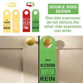 Pack of 4 Please Do Not Disturb Sign with Saying "Ich ZOCKE oder KOMM REIN", Funny Novelty Gifts for Gamers, Felt Door Pendant Signs for Boys Girls Teenagers Gaming Room Decoration