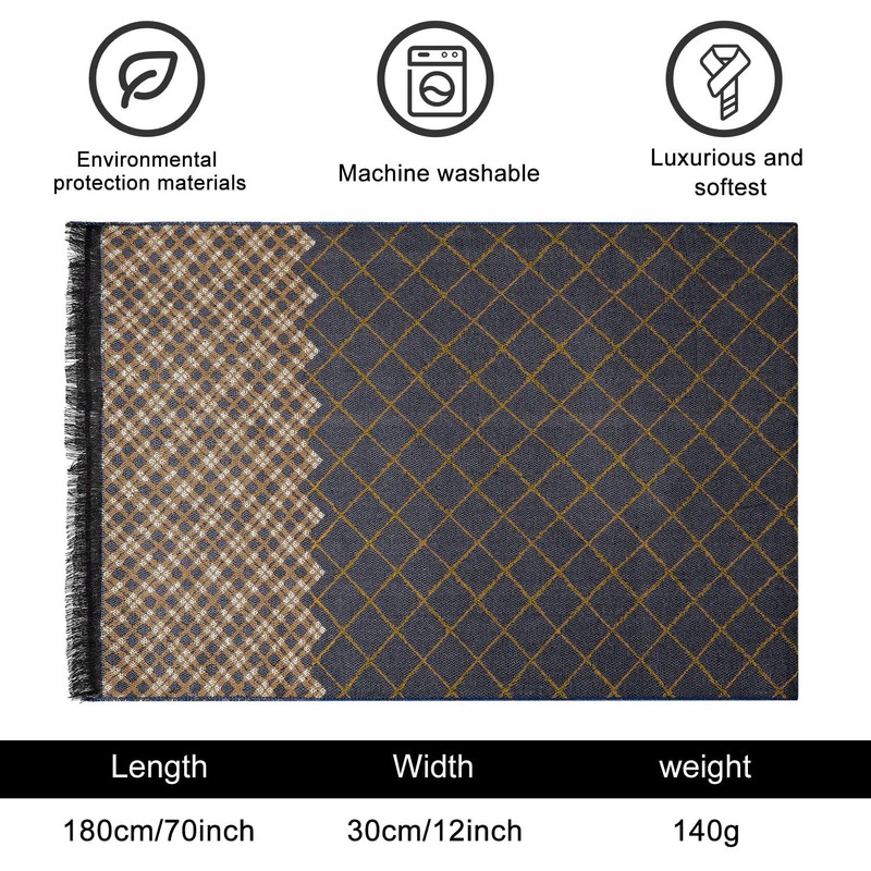 Tuopuda Men's Classic Super Soft Luxurious Cashmere Feel Winter Scarf