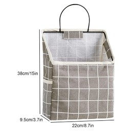 Wall Hanging Storage Bag, 2Pcs Over The Door Closet Organizer Bag,Fabric Hanging Pocket Organizer, Fabric Storage Basket, Decorative Canvas Storage Bins Baskets Washable Hanging Storage Bag, Black