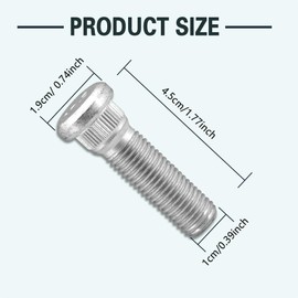 HEVLE 10PCS Car Wheel Studs, M12x1.5 Essential Car Accessories Lug Bolts Secure Wheel Hubs Compatible with Toyota Chevy Lexus Scion Pontiac, Replaces OEM#9094202067, 90942-02037