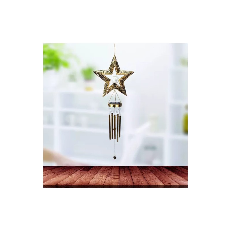 generic Estrella Exterior Jardín Colgante Luces Solares Carillón