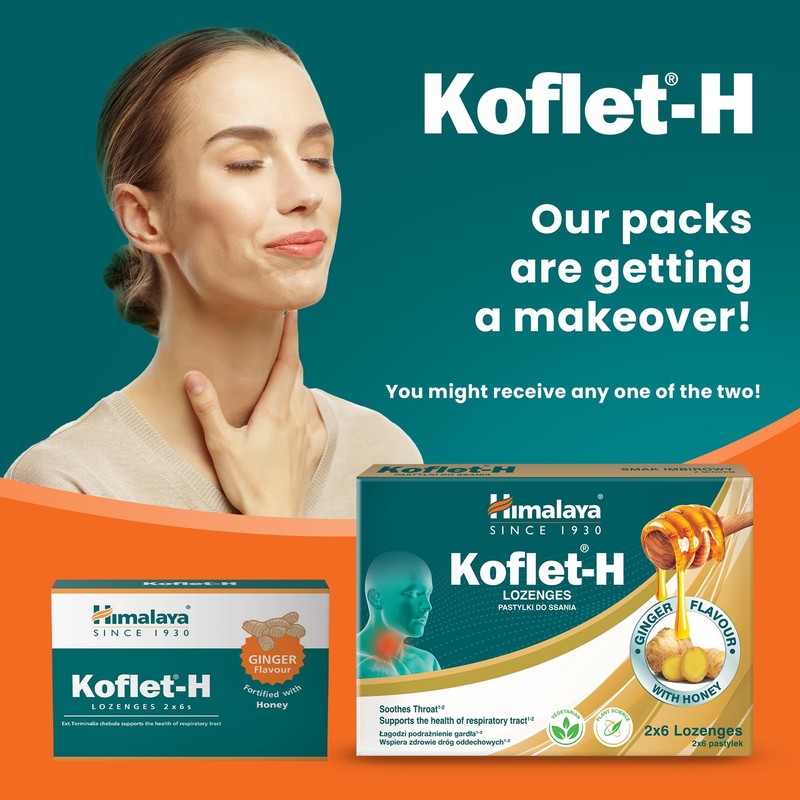 Himalaya Himalaya Herbal Healthcare Koflet-H Lozenges Fortified with Honey Ginger