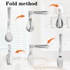 YUXIANLB 2pcs Folding Spoons & 2pcs Foldable Forks for 10oz