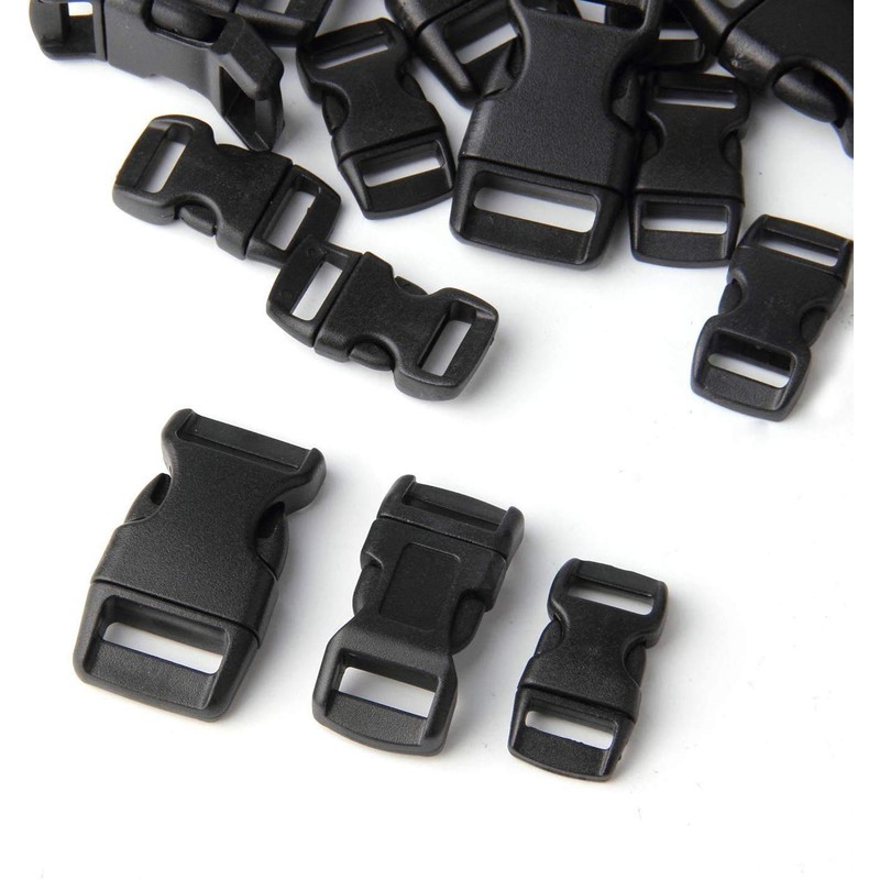5/8, 1/2, and 3/8 inch(20 Each) Black Plastic Contoured Side