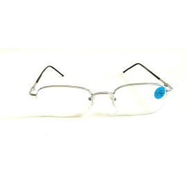 Vintage NWT Vintage 90's Rectangle Metal Semi-Rimless Reading Glasses +2.50 (Silver)