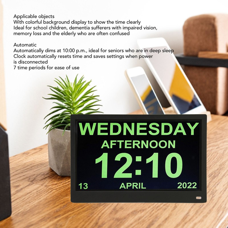 11.6 Inch Digital Calendar Alarm Day Clock 12 24 HR