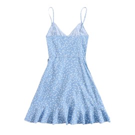 Heart Dress,Sleeveless Dress for Women,Cami Dress,Spaghetti Strap Summer Dress,Short Dresses for Women,Size Large,Color Babyblue