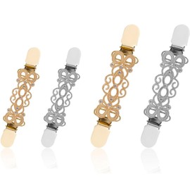 Miecux 4Pcs Dress Clips Back Cinch, Elegant Vintage Shirt Clothes Clips for Women Clothing Cincher, Vintage Sweater Shawl Clips for Women Wearing, Cardigan Collar Shawl Scarf Brooch for Decor