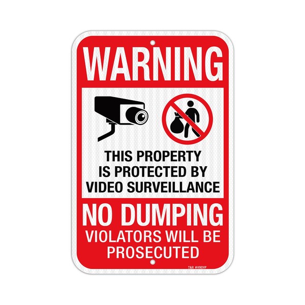 T&R Private No Dumping Sign, 18" x 12" Engineer Grade