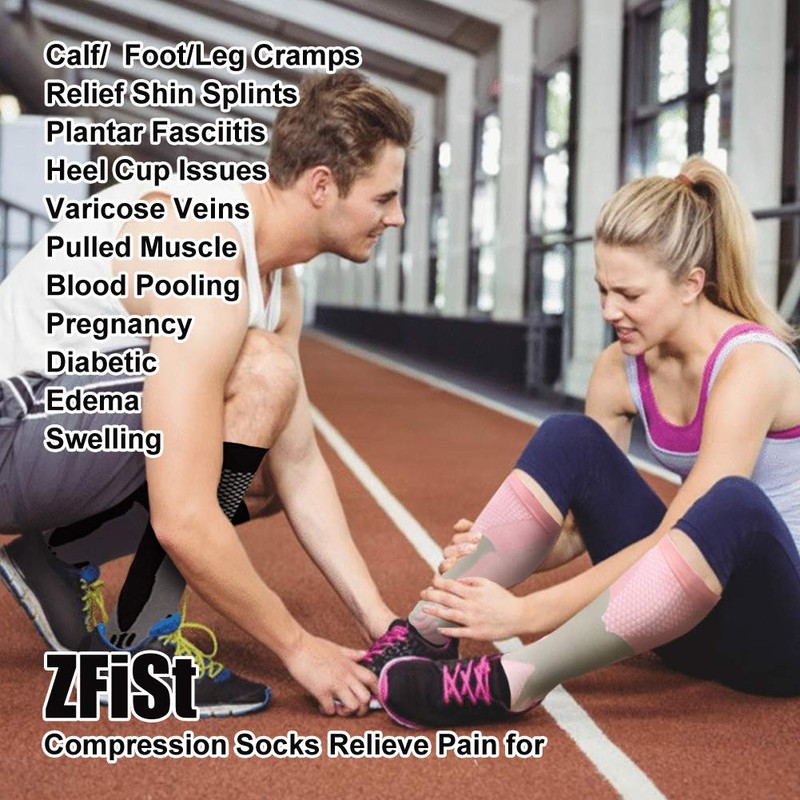 ZFiSt Plus Size Compression Socks Wide Calf for Women Men,3
