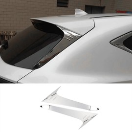 KELEIMAI Car Accessories Fit for Lexus NX 250/350/350 F Sport/350h/450h+/450h+ F Sport 2022 2023 2024 2025 2026 Rear Spoiler Wing Side Beveled Window Cover Trims (Glossy Silver) 2PCS Stainless Steel