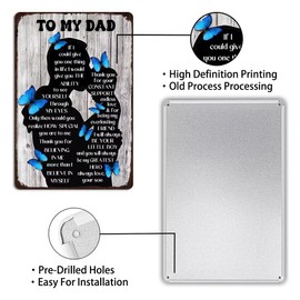 Father's Day To My Dad Metal Tin Sign Birthday Gift For Dad Gifts From Son If I Could Give You One Thing In Life Sign Vintage Home Room Wall Decorations 8x12 Inch