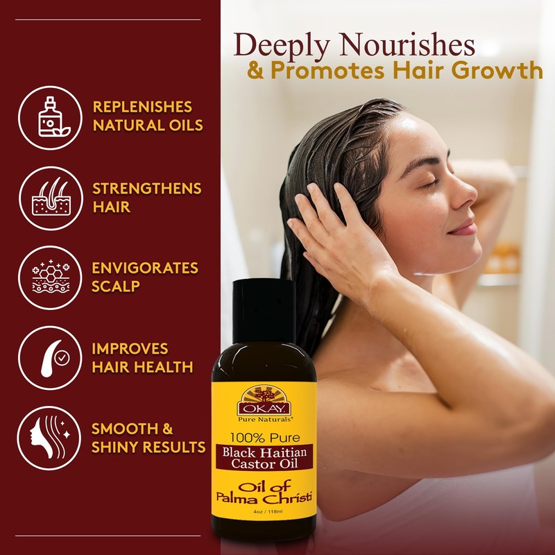 OKAY Pure Naturals Black Haitian Castor Oil - Castor Oil