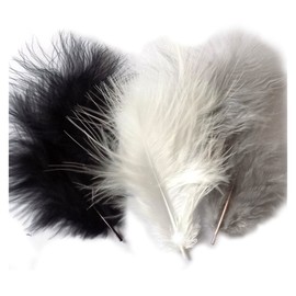 Gregory Crafts & Gifts 50 Black, White and Silver Marabou Feathers