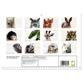 My wild power animal full of mindfulness (Monthly Wall Calendar 2026 16.5" x 23.4" (open)), CALVENDO 14 Month Calendar