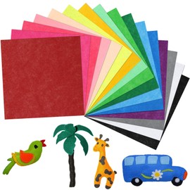 KaKaPops Thin Fabric Felt Sheets 12"x12", Stiff Assorted Colors Craft Felt Squares for Crafts Sewing Patchwork DIY School Crafting Projects (16 Colors)