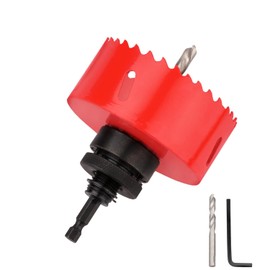 Hole Saw 86 mm, M42 HSS Hole Drill Set for Wood, Aluminium, Iron Sheet, Pipe, Plastic, Cutting Depth 44 mm (Red)