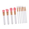 Baluue 10pcs Goat Hair Makeup Brush Set Wooden Handle Professional