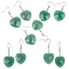 Nupuyai Green Aventurine Love Heart Crystal Stone Drop Earrings for