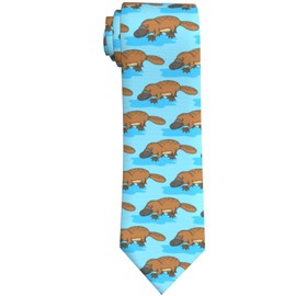 WILL BUDXEG Funny Platypus Wild Animal Mens Novelty Necktie Ties Funny Neckties Fashion Neck Ties