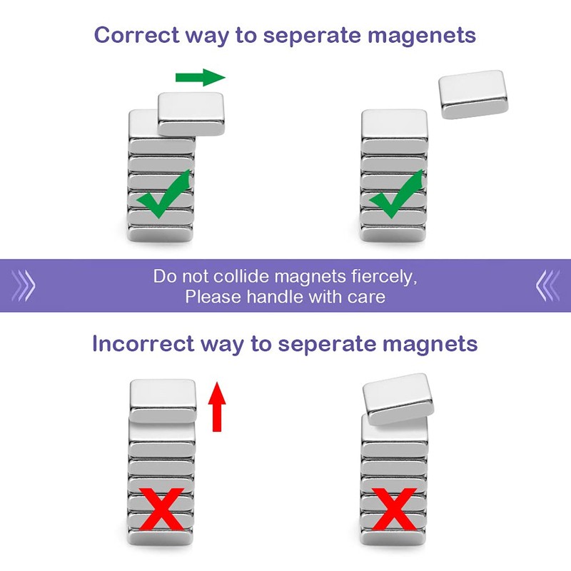 BTLIN Neodymium Magnets, Square, Strong Mini Magnet for Fridge Whiteboard,