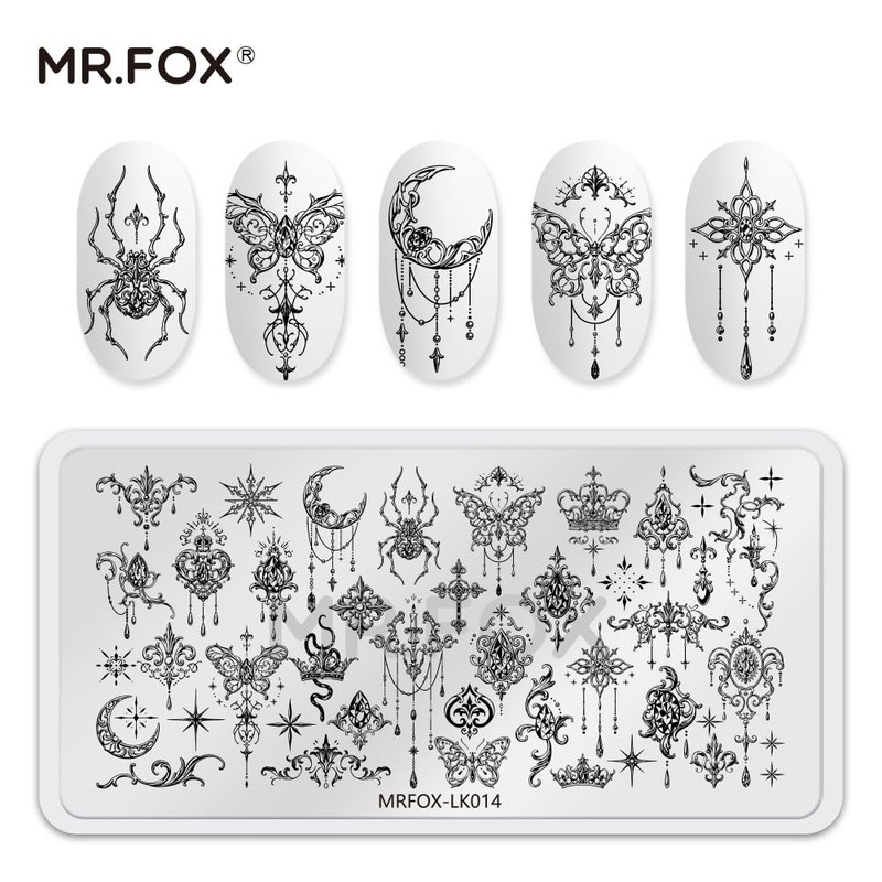5 Pcs Nail Plates Stamping Set Starry Star Moon Esoteric