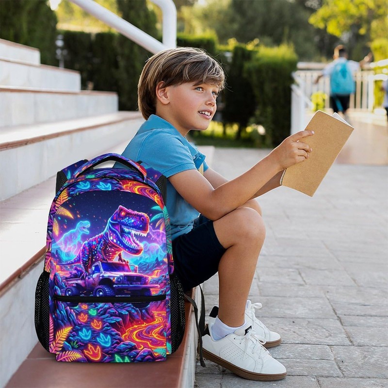 PAKKITOP Kids Boys Backpack Dinosaur Backpacks for School Casual Travel,
