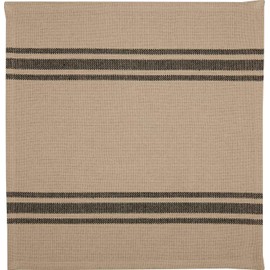 Mill House Stripe Black Napkin, Set of 4, Farmhouse Primitive Grain Sack Stripe Fabric Napkins, Beige & Black