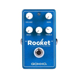 GOKKO ROCKET DISTORTION GK-45 - Versatile Distortion Pedal with Wide Range Gain and 3 Band EQ - True Bypass Design
