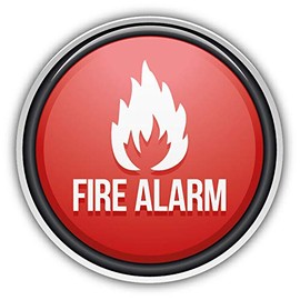 Fire Alarm Glossy Sign Window Truck Car Bumper Sticker Decal 5'' x 5''