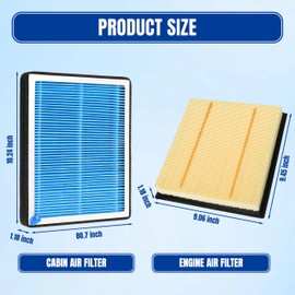 Ralosyn Engine and Cabin Air Filter with Activated Carbon for Ford F150 15-25 2.7L 3.0L 3.3L 3.5L 5.0L for Expedition 3.5L 18-24 for Lincoln Navigator 18-24 Replace CA10262 CF12150
