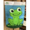 Evergreen Flag & Garden Frog basic appliqué garden flag