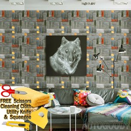 AutoGoody 3ft x 50ft 3D Brick Stone Wallpaper Vinyl Film Sticker Faux VH 36" x 600"