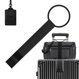 ZXZone Suitcase Belt + Luggage Tag, Luggage Fastening Belt, Elastic Fastening Belt for Overseas Travel, Convenient Goods, Luggage Tag, Name Tag, Bag Closing Belt, Elastic Length Adjustment,