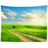 Loccor Fabric 8x6ft Sky Backdrop Summer Landscape Green Grass Road