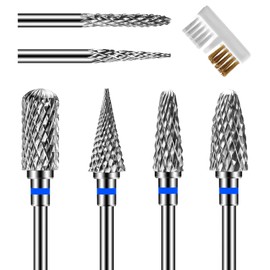 CGBE 6pcs Nail Bit Nail Drill Bit 0.09 inch (2.35 mm) Shaft Diameter Nail Machine Bit Carbide Nail Drill for Nail Polishing Cuticle Removal Gel Off Grinding Nail (Medium)