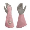 Rose Pruning Gloves Thorn Resistant, Embroidery Gardening Gloves with Extra Long Forearm Protection
