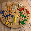 Fast Track Game Wood 35.5cm Diameter Family Board Game Brown