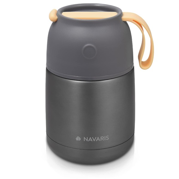Navaris Vacuum Insulated Food Jar - Stainless Steel Food Flask